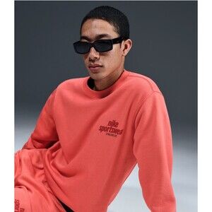 Nike Club Sportswear Fleece Crewneck Mens Sweatshirt Coral